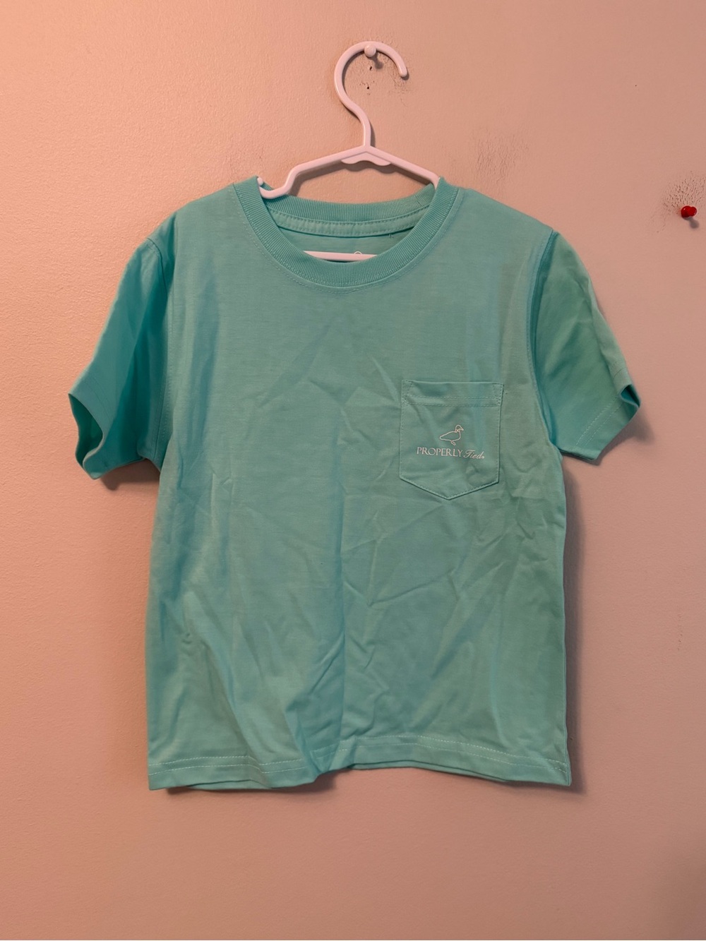 Properly Tied Light Aqua Pocket Tee